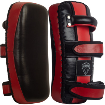 Muayway Curve Thai Pads Genuine Leather Black-Red