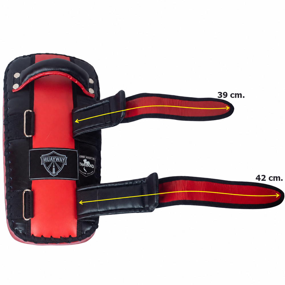 Muayway Curve Thai Pads Genuine Leather Black-Red
