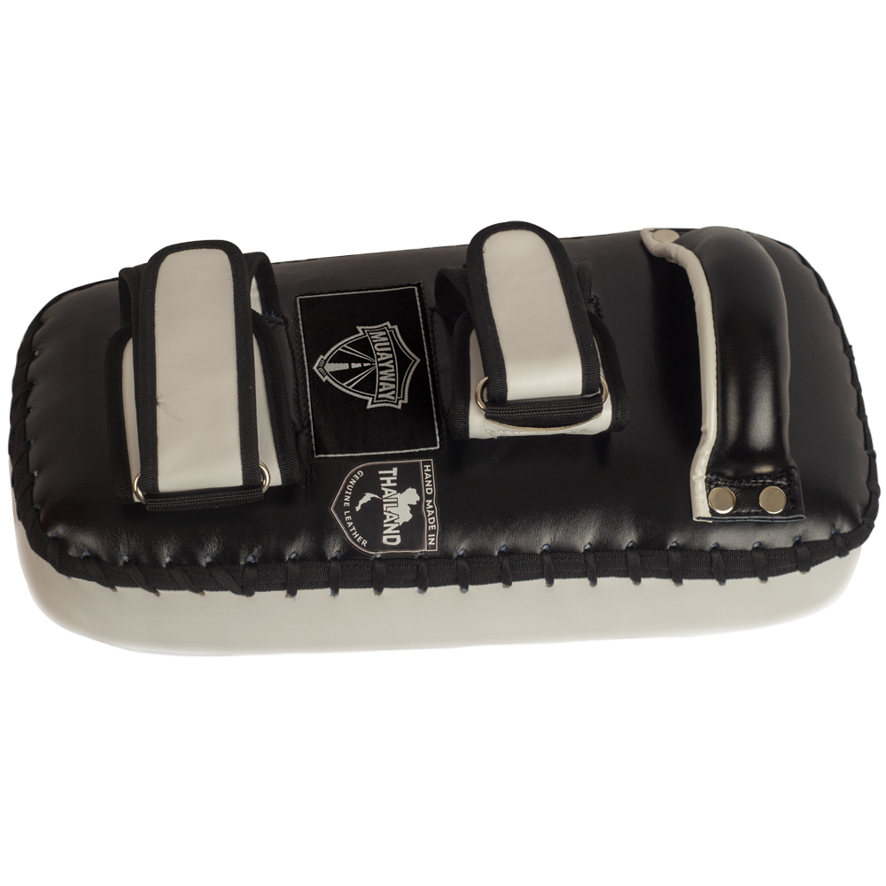 Muayway Straight Thai Pads Genuine Leather Black-White