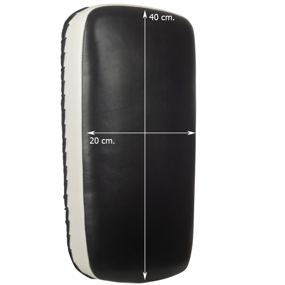 Muayway Straight Thai Pads Genuine Leather Black-White