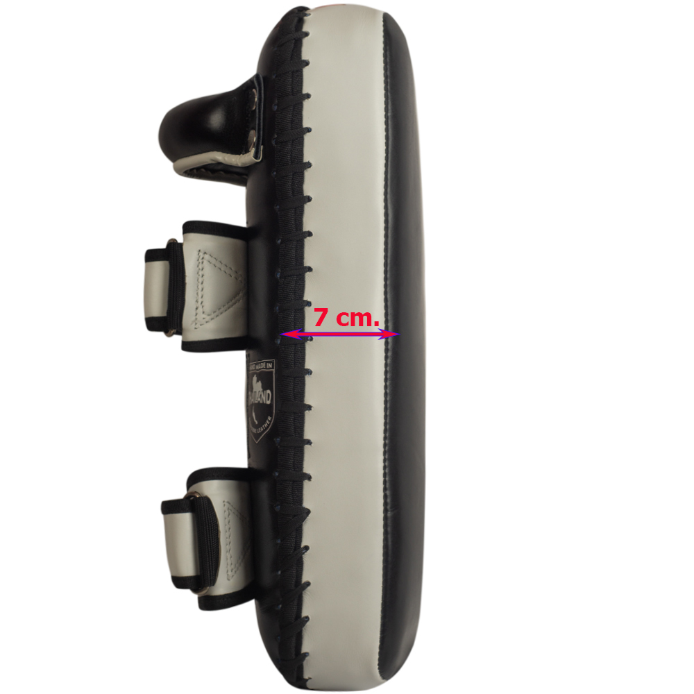 Muayway Straight Thai Pads Genuine Leather Black-White