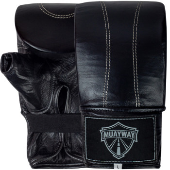 Muayway Bag Gloves Elastic Cuff Muay Thai Boxing Black