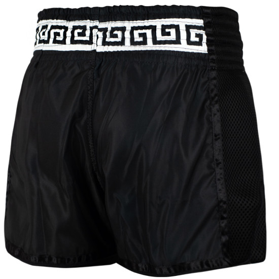 Muayway "Meander" Muay Thai Boxing Shorts Black + Branded Keychain 