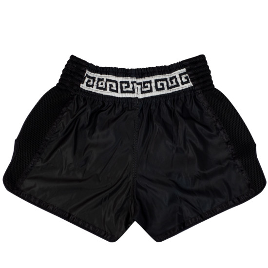 Muayway "Meander" Muay Thai Boxing Shorts Black + Branded Keychain 