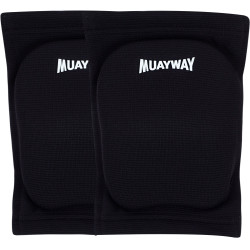 Muayway Knee Pads Guards Muay Thai Boxing Black + Branded Keychain