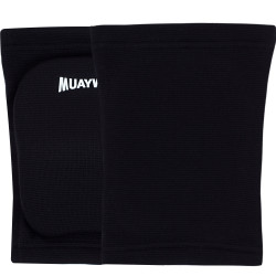 Muayway Knee Pads Guards Muay Thai Boxing Black + Branded Keychain