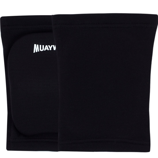Muayway Knee Pads Guards Muay Thai Boxing Black + Branded Keychain