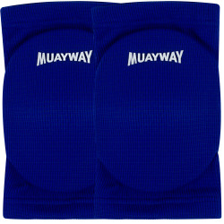 Muayway Knee Pads Guards Muay Thai Boxing Blue + Branded Keychain