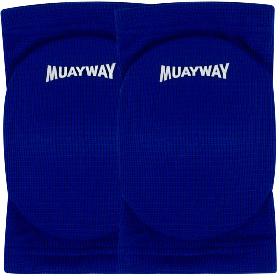 Muayway Knee Pads Guards Muay Thai Boxing Blue + Branded Keychain