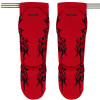 Muayway Shin Guards Cotton Elastic Competition Red Graphic Print + Branded Keychain