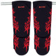 Muayway Shin Guards Cotton Elastic Competition Black Graphic Print + Branded Keychain