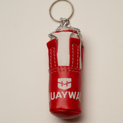Muayway Shin Guards Cotton Elastic Competition Red + Branded Keychain