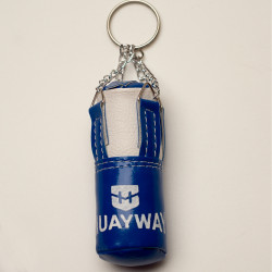Muayway Shin Guards Cotton Elastic Competition Blue + Branded Keychain
