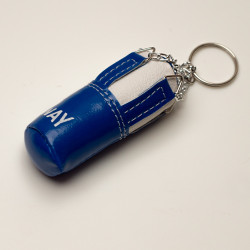 Muayway Shin Guards Cotton Elastic Competition Blue + Branded Keychain