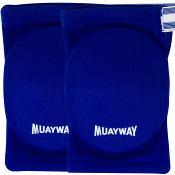 Muayway Elbow Pads Guards Muay Thai Boxing Blue + Branded Keychain