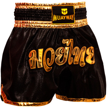 Muayway "Black Gold Heritage" Muay Thai Boxing Shorts + Branded Keychain