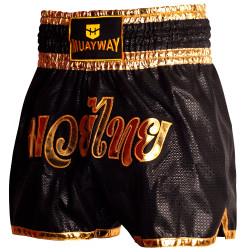 Muayway "Black Gold Heritage" Muay Thai Boxing Shorts + Branded Boxing Glove Keychain Free Shipping