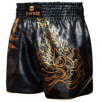 Muayway "Gold Yant" Muay Thai Boxing Shorts + Branded Keychain