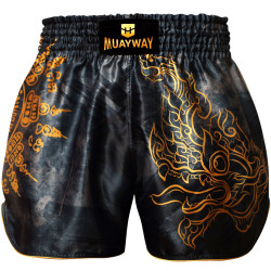 Muayway "Gold Yant" Muay Thai Boxing Shorts + Branded Keychain