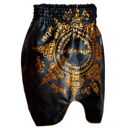 Muayway "Gold Yant" Muay Thai Boxing Shorts + Branded Keychain