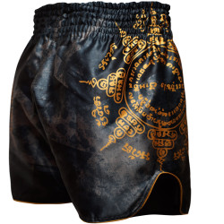 Muayway "Gold Yant" Muay Thai Boxing Shorts + Branded Keychain