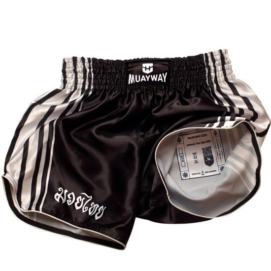 Muayway "Stripe Classic" Muay Thai Boxing Shorts + Branded Boxing Glove Keychain Free Shipping